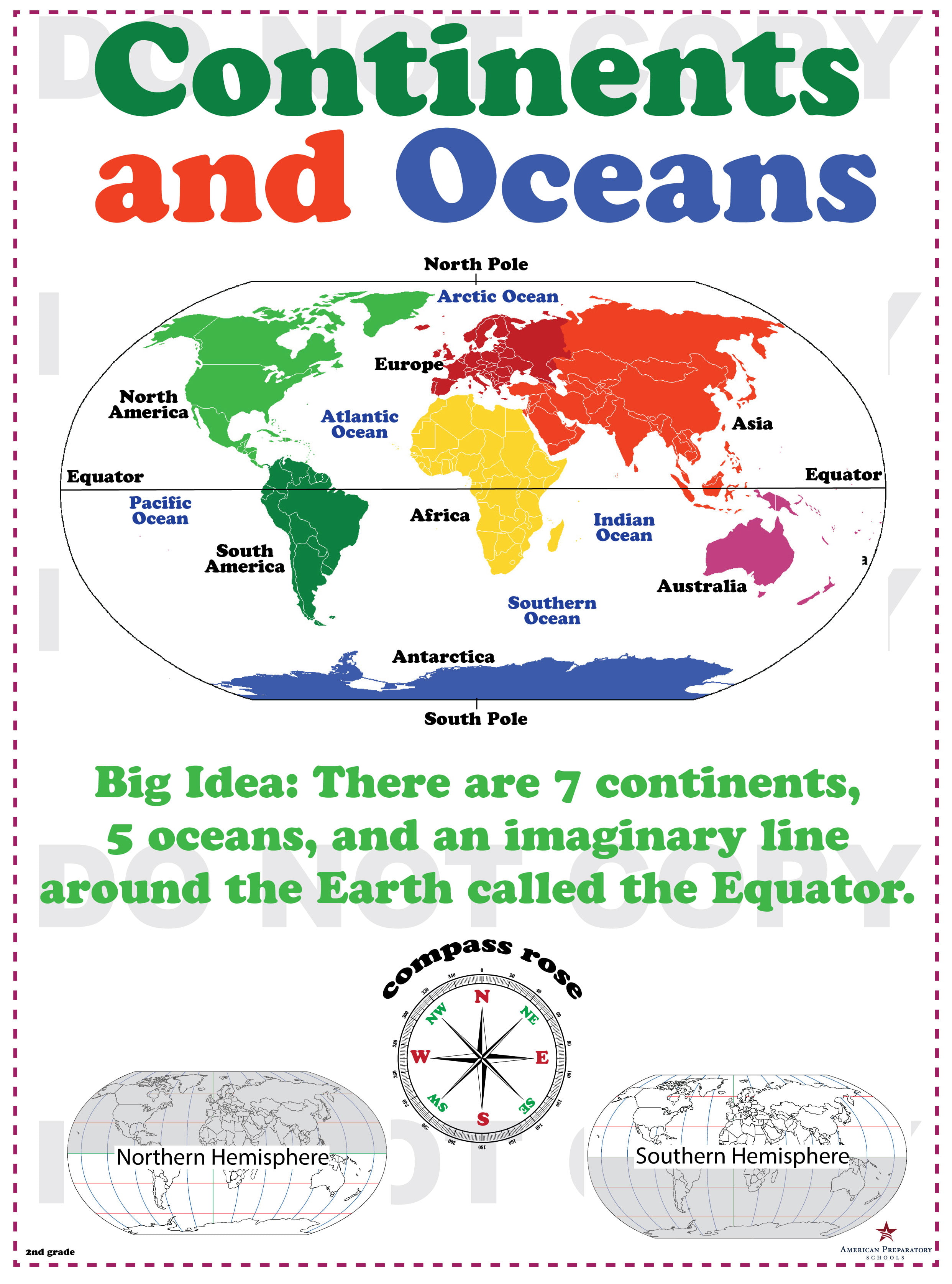 2nd Grade Continents And Oceans Printables